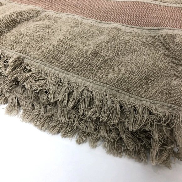 HERMES fringe Yachting logo Beach towel cotton Gray Based - Picture 6 of 15